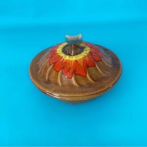 Vintage 70s Maurice of California ceramic pottery home decor container bowl